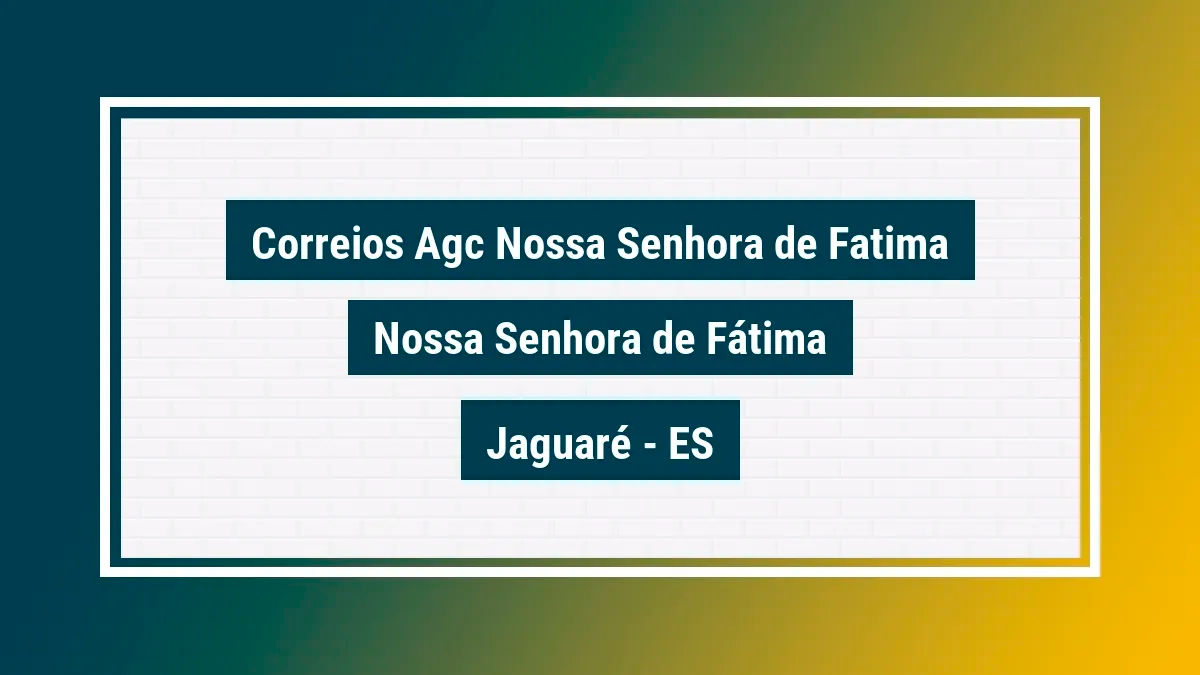 Imagem ilustrativa unidade de agência dos correios agc nossa senhora de fatima nossa senhora de fátima jaguaré es