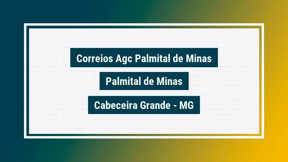 Imagem ilustrativa unidade de agência dos correios agc palmital de minas palmital de minas cabeceira grande mg