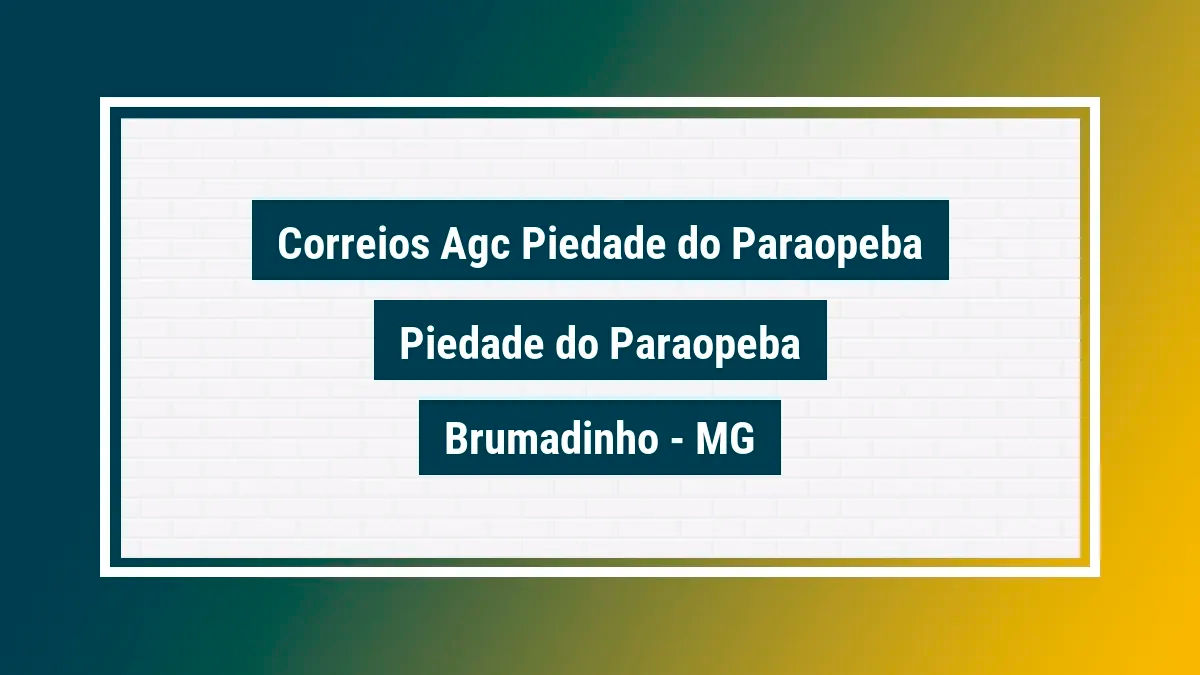 Imagem ilustrativa unidade de agência dos correios agc piedade do paraopeba piedade do paraopeba brumadinho mg