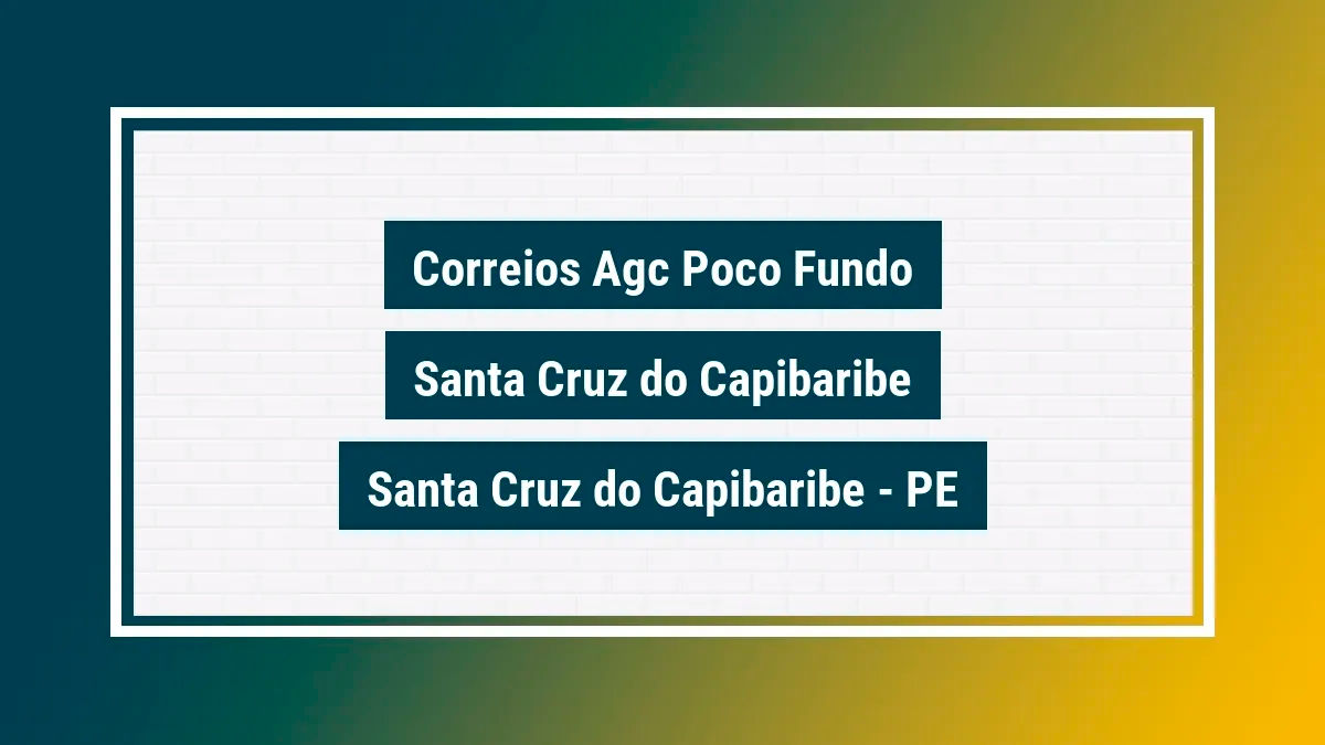 Imagem ilustrativa unidade de agência dos correios agc poco fundo santa cruz do capibaribe santa cruz do capibaribe pe