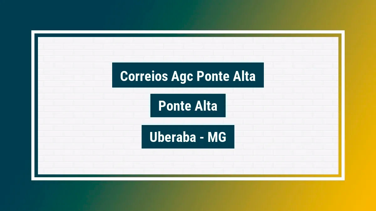 Imagem ilustrativa unidade de agência dos correios agc ponte alta ponte alta uberaba mg