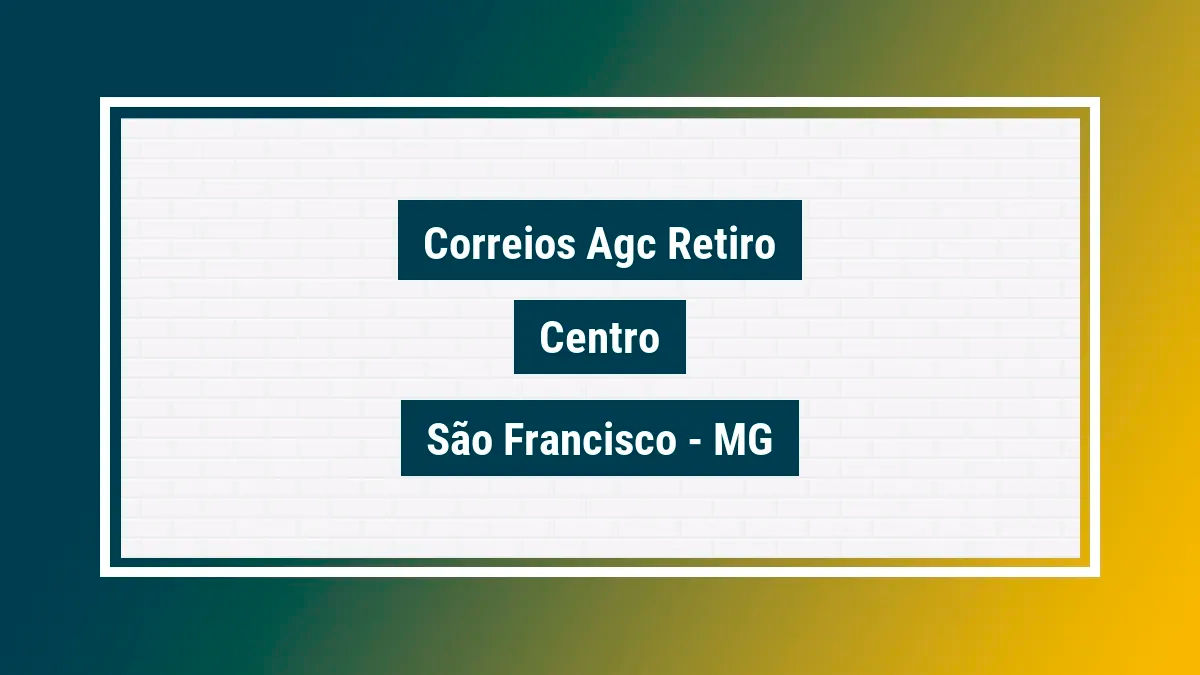 Imagem ilustrativa unidade de agência dos correios agc retiro centro são francisco mg