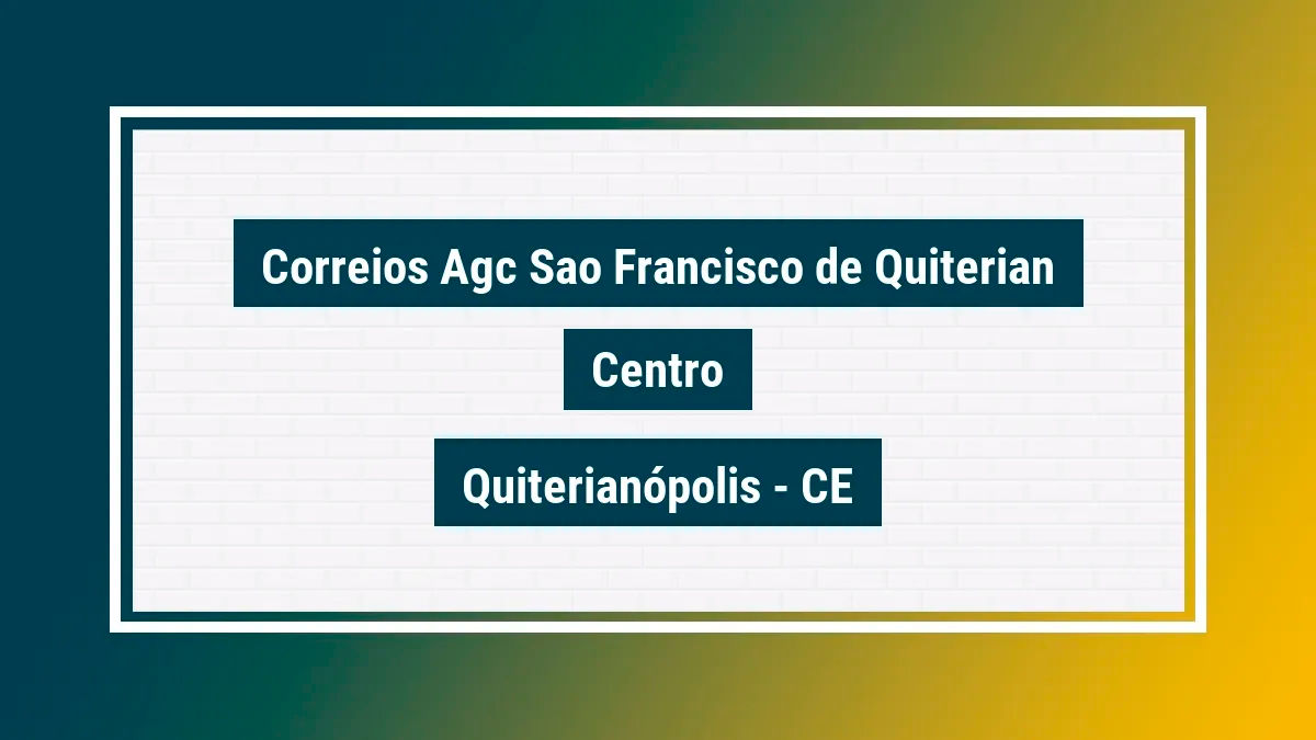 Imagem ilustrativa unidade de agência dos correios agc sao francisco de quiterian centro quiterianópolis ce