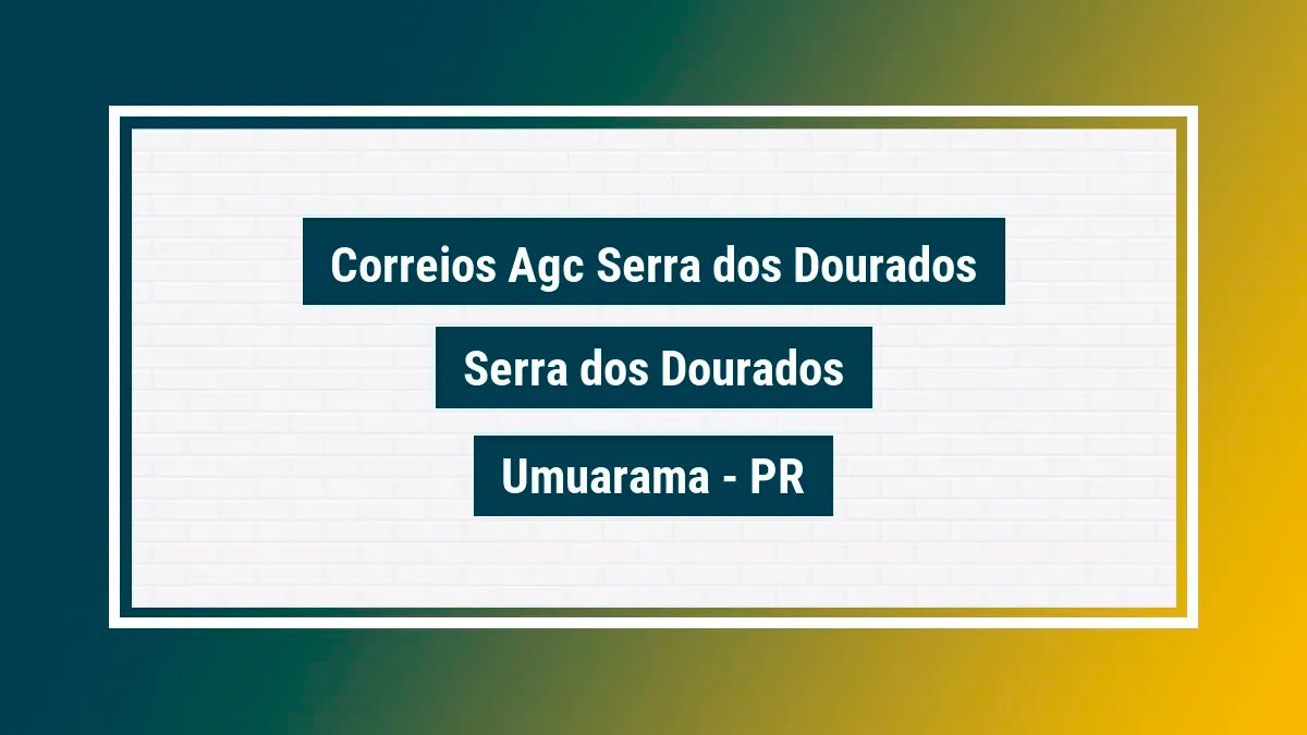 Imagem ilustrativa unidade de agência dos correios agc serra dos dourados serra dos dourados umuarama pr