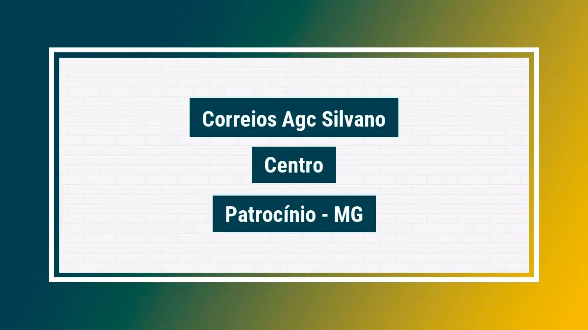 Imagem ilustrativa unidade de agência dos correios agc silvano centro patrocínio mg