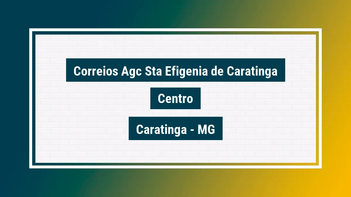 Imagem ilustrativa unidade de agência dos correios agc sta efigenia de caratinga centro caratinga mg