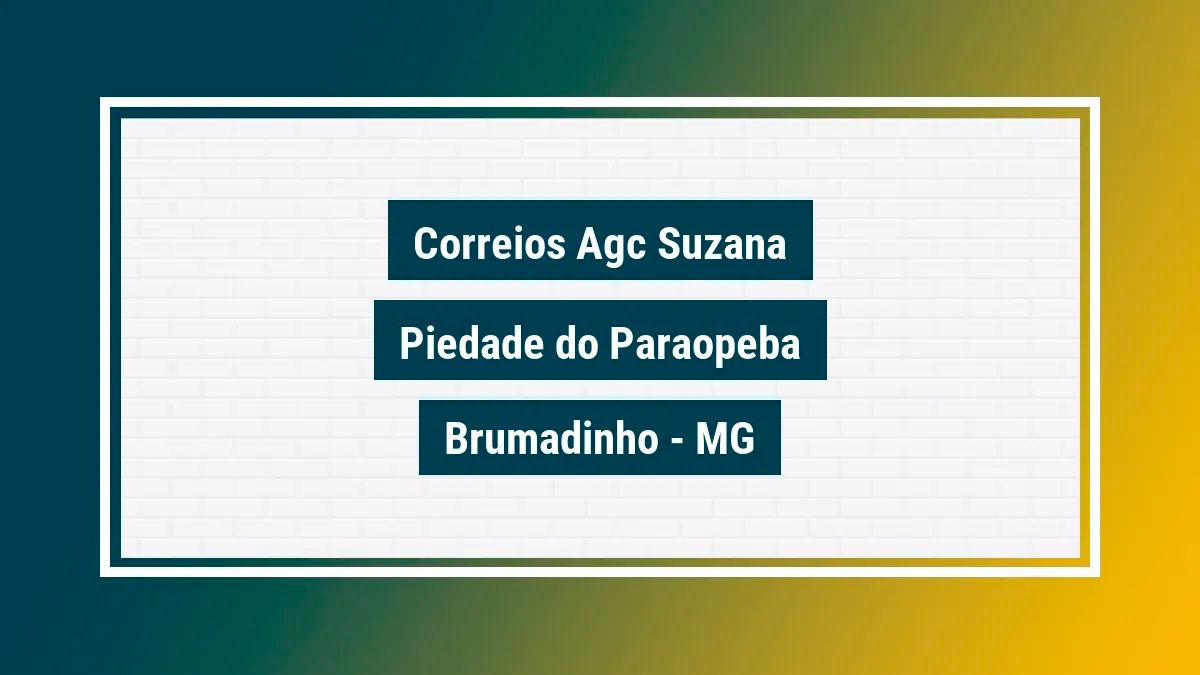 Imagem ilustrativa unidade de agência dos correios agc suzana piedade do paraopeba brumadinho mg