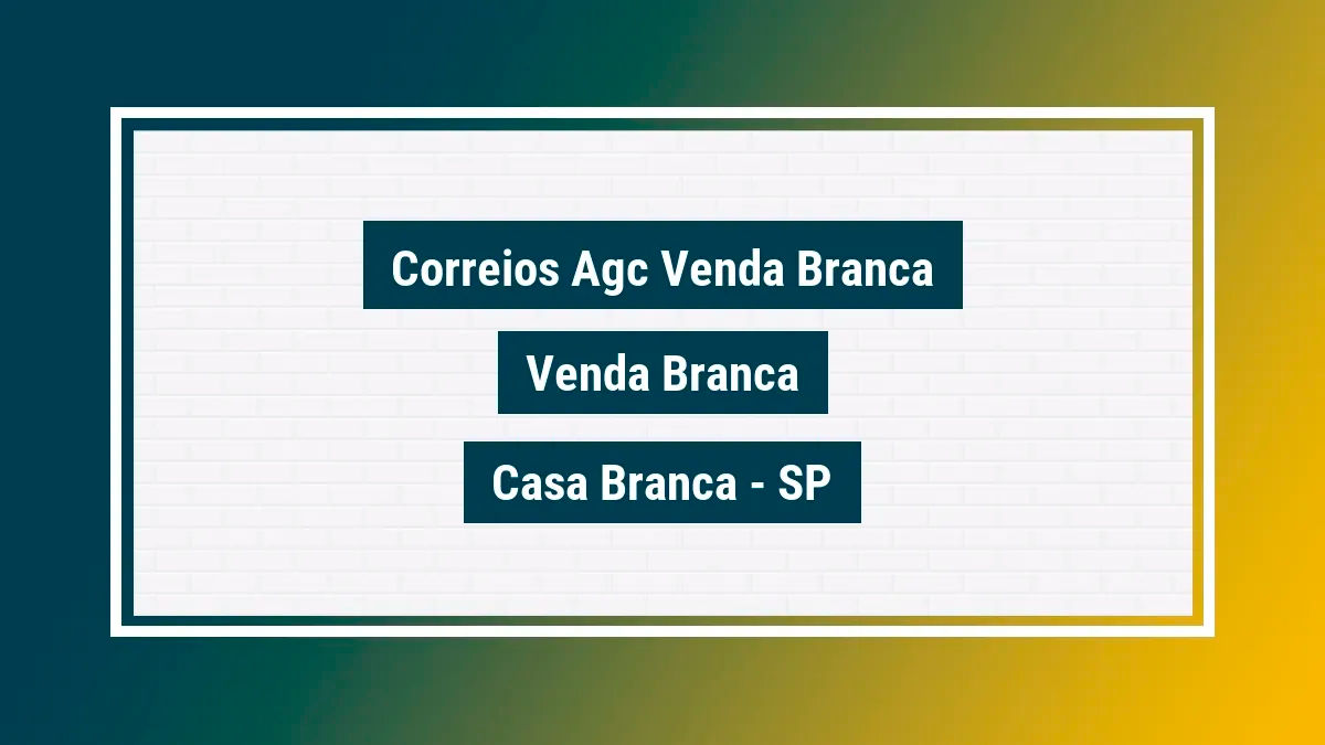Imagem ilustrativa unidade de agência dos correios agc venda branca venda branca casa branca sp