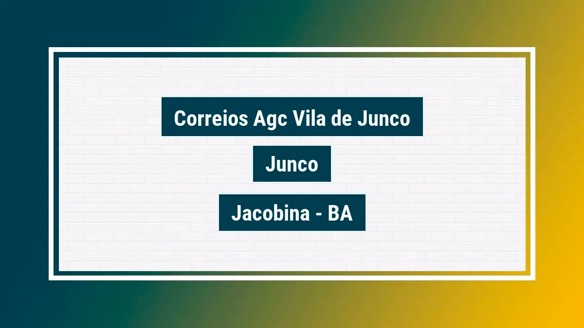 Imagem ilustrativa unidade de agência dos correios agc vila de junco junco jacobina ba