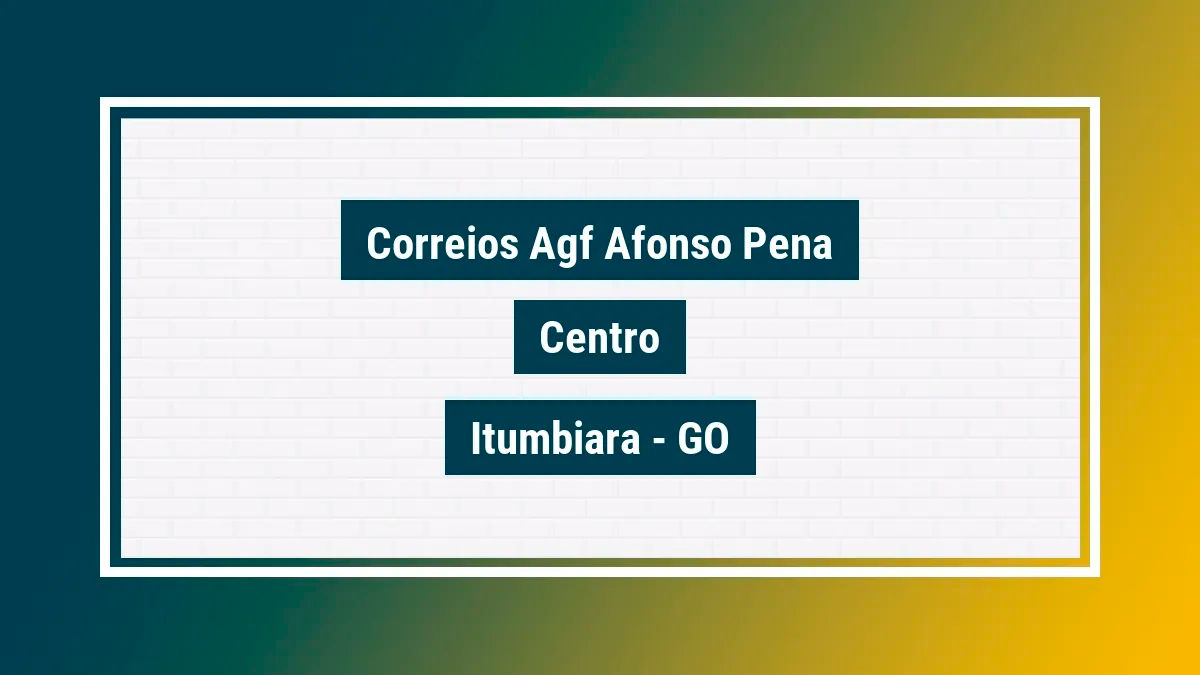 Imagem ilustrativa unidade de agência dos correios agf afonso pena centro itumbiara go