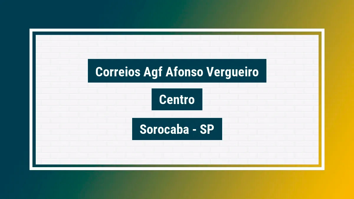 Imagem ilustrativa unidade de agência dos correios agf afonso vergueiro centro sorocaba sp
