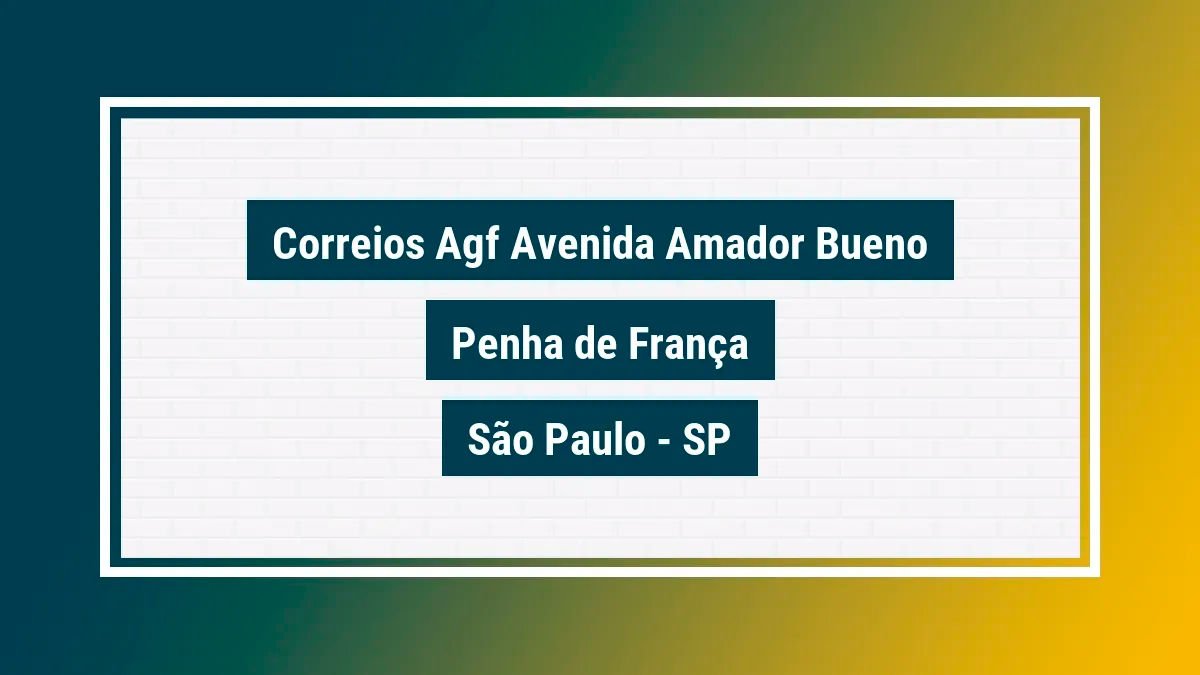 Imagem ilustrativa unidade de agência dos correios agf avenida amador bueno penha de frança são paulo sp