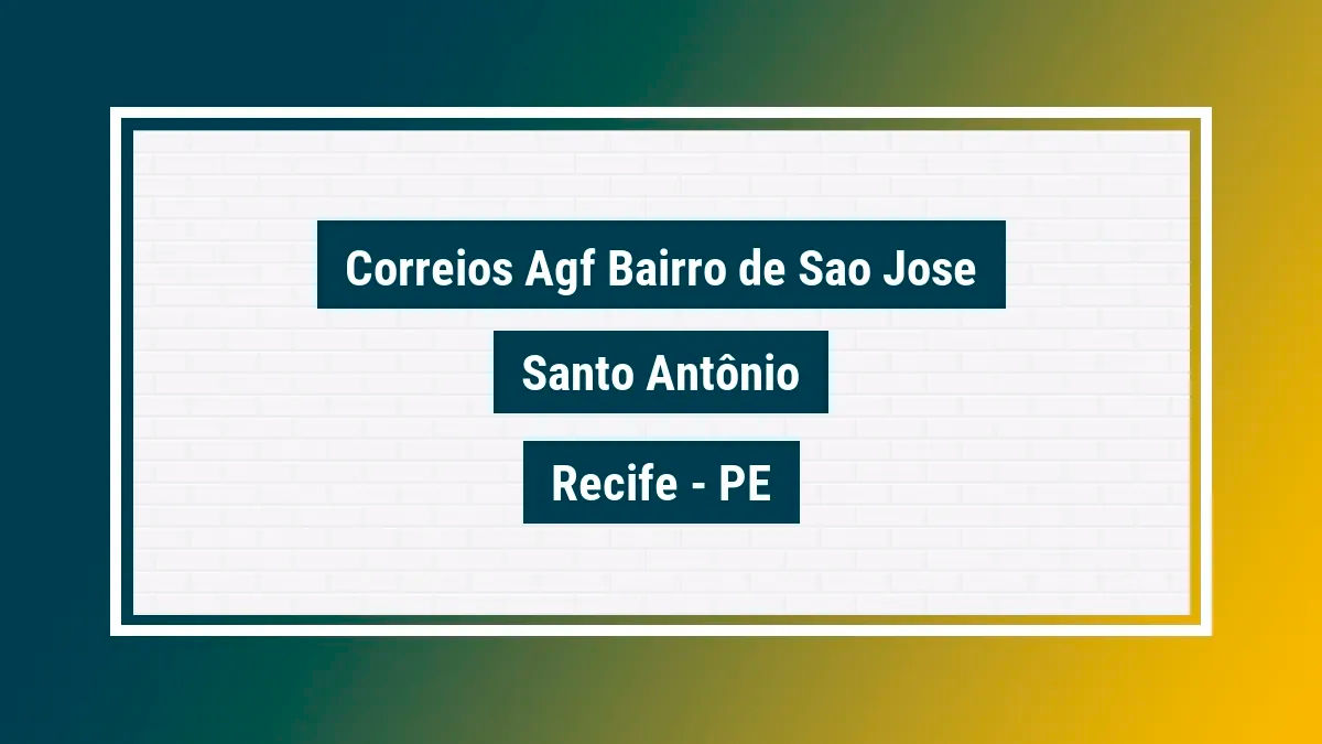 Imagem ilustrativa unidade de agência dos correios agf bairro de sao jose santo antônio recife pe