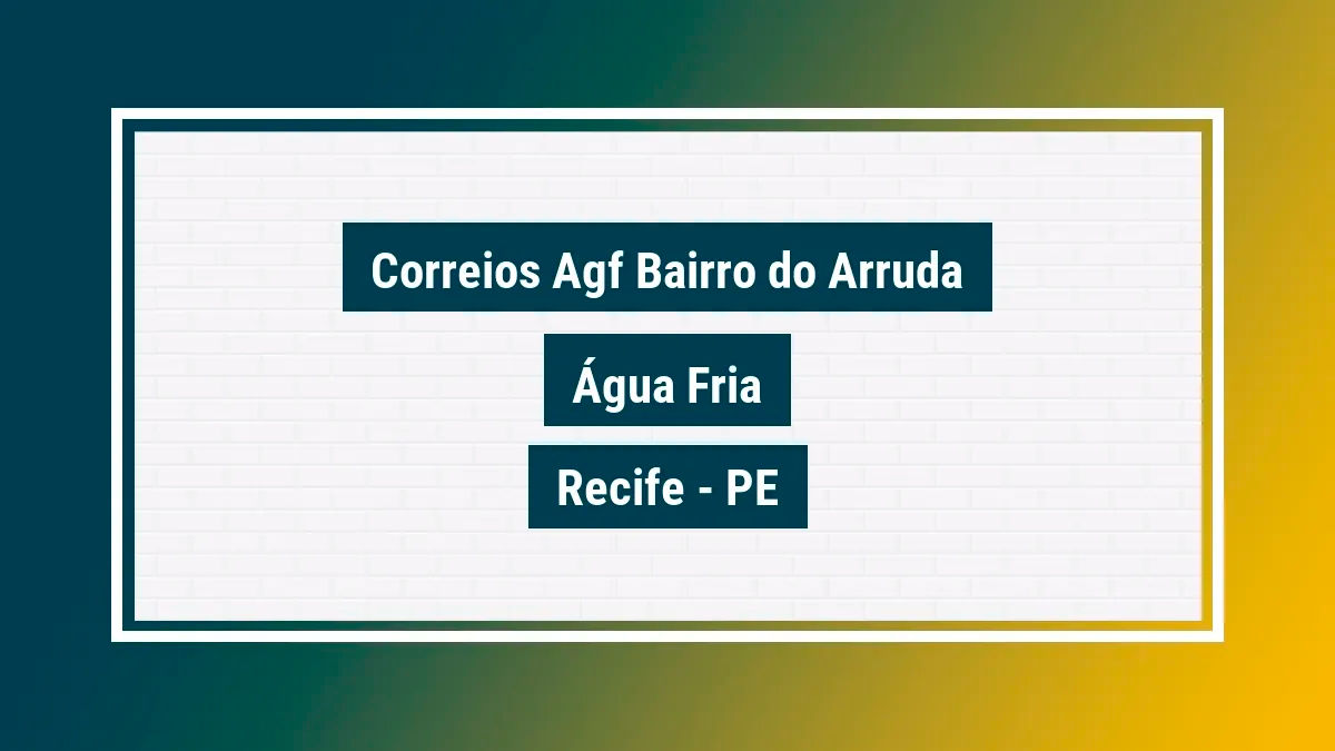 Imagem ilustrativa unidade de agência dos correios agf bairro do arruda água fria recife pe
