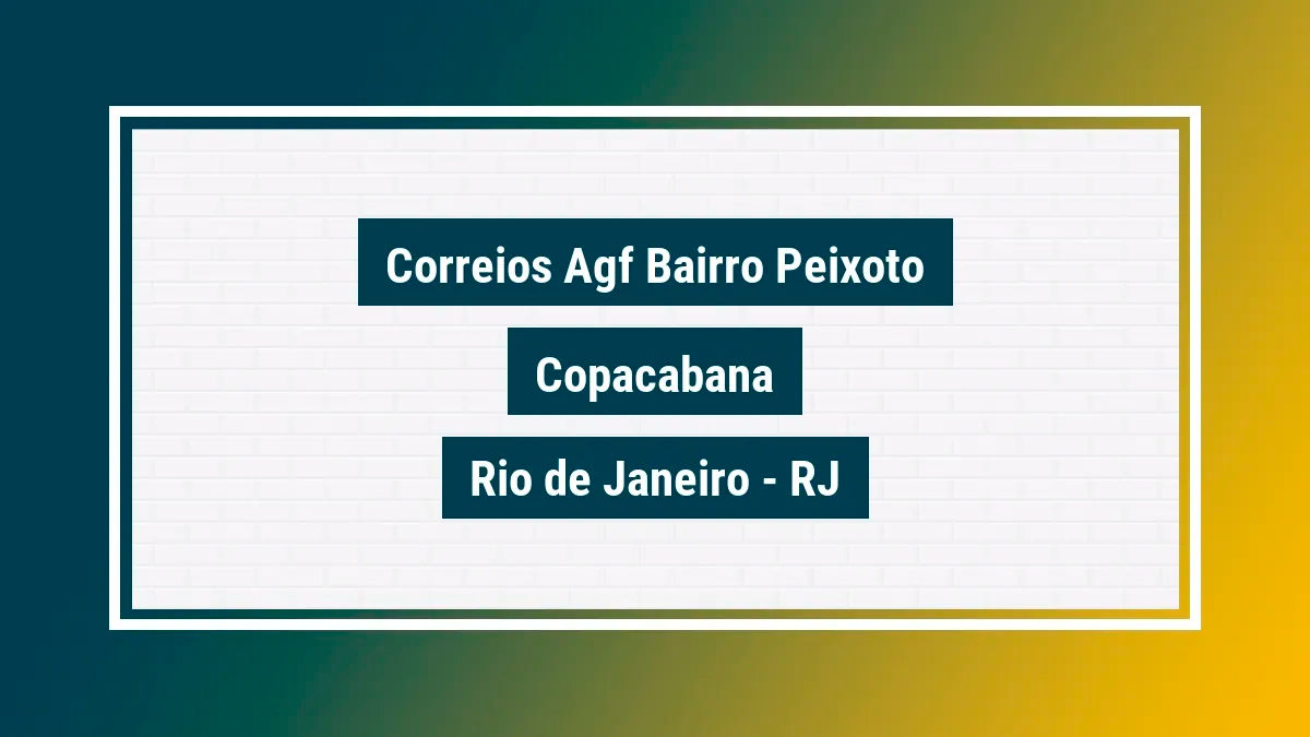 Imagem ilustrativa unidade de agência dos correios agf bairro peixoto copacabana rio de janeiro rj