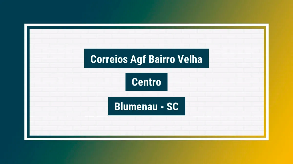 Imagem ilustrativa unidade de agência dos correios agf bairro velha centro blumenau sc