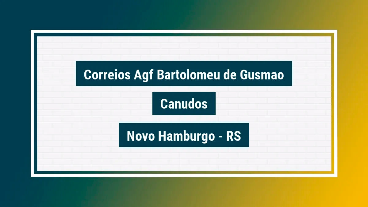 Imagem ilustrativa unidade de agência dos correios agf bartolomeu de gusmao canudos novo hamburgo rs
