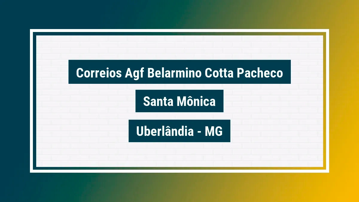 Imagem ilustrativa unidade de agência dos correios agf belarmino cotta pacheco santa mônica uberlândia mg