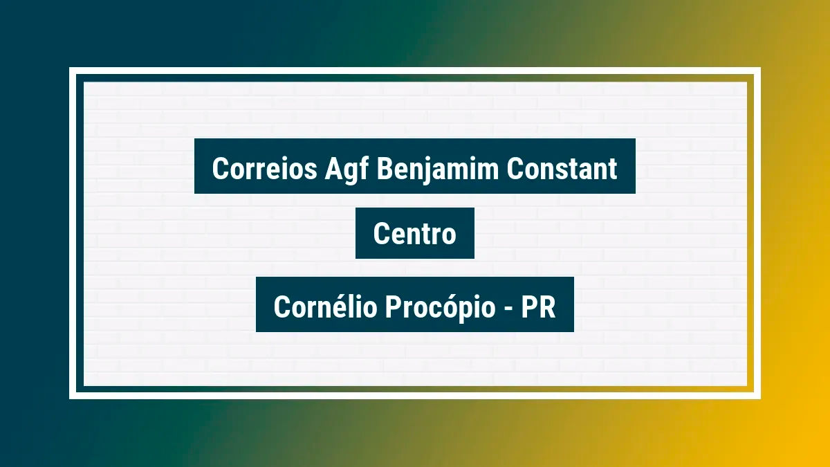 Imagem ilustrativa unidade de agência dos correios agf benjamim constant centro cornélio procópio pr