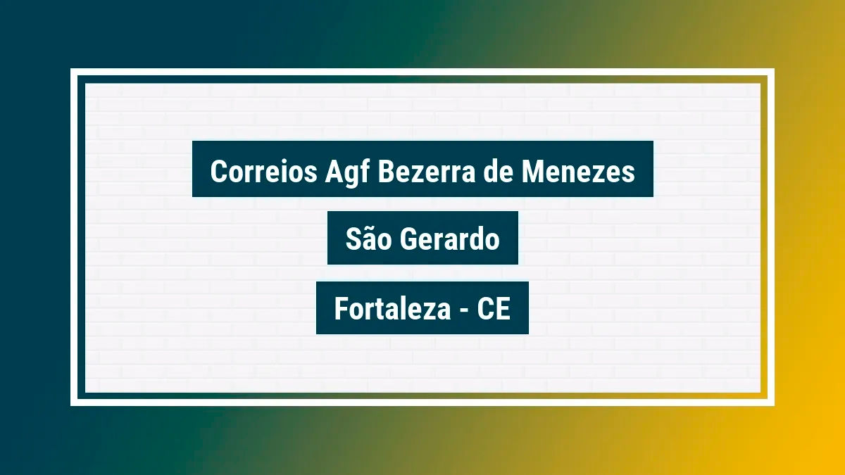 Imagem ilustrativa unidade de agência dos correios agf bezerra de menezes são gerardo fortaleza ce