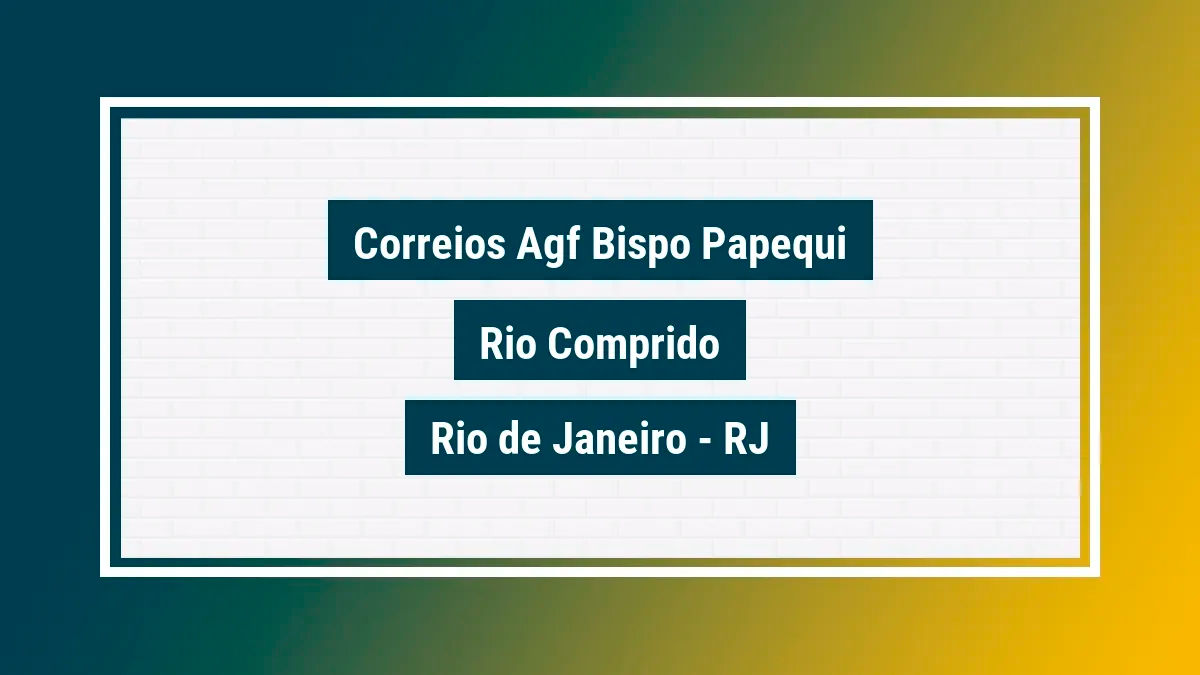Imagem ilustrativa unidade de agência dos correios agf bispo papequi rio comprido rio de janeiro rj