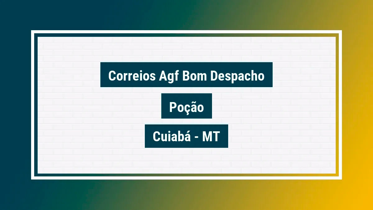 Imagem ilustrativa unidade de agência dos correios agf bom despacho poção cuiabá mt