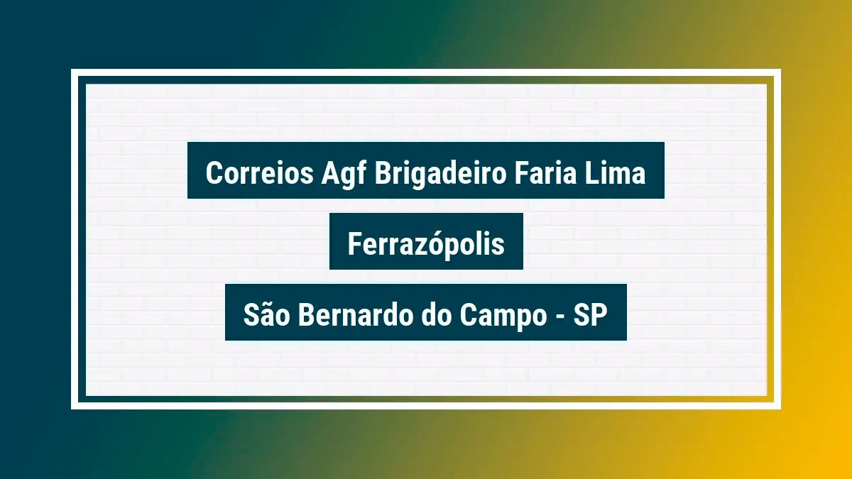 Imagem ilustrativa unidade de agência dos correios agf brigadeiro faria lima ferrazópolis são bernardo do campo sp