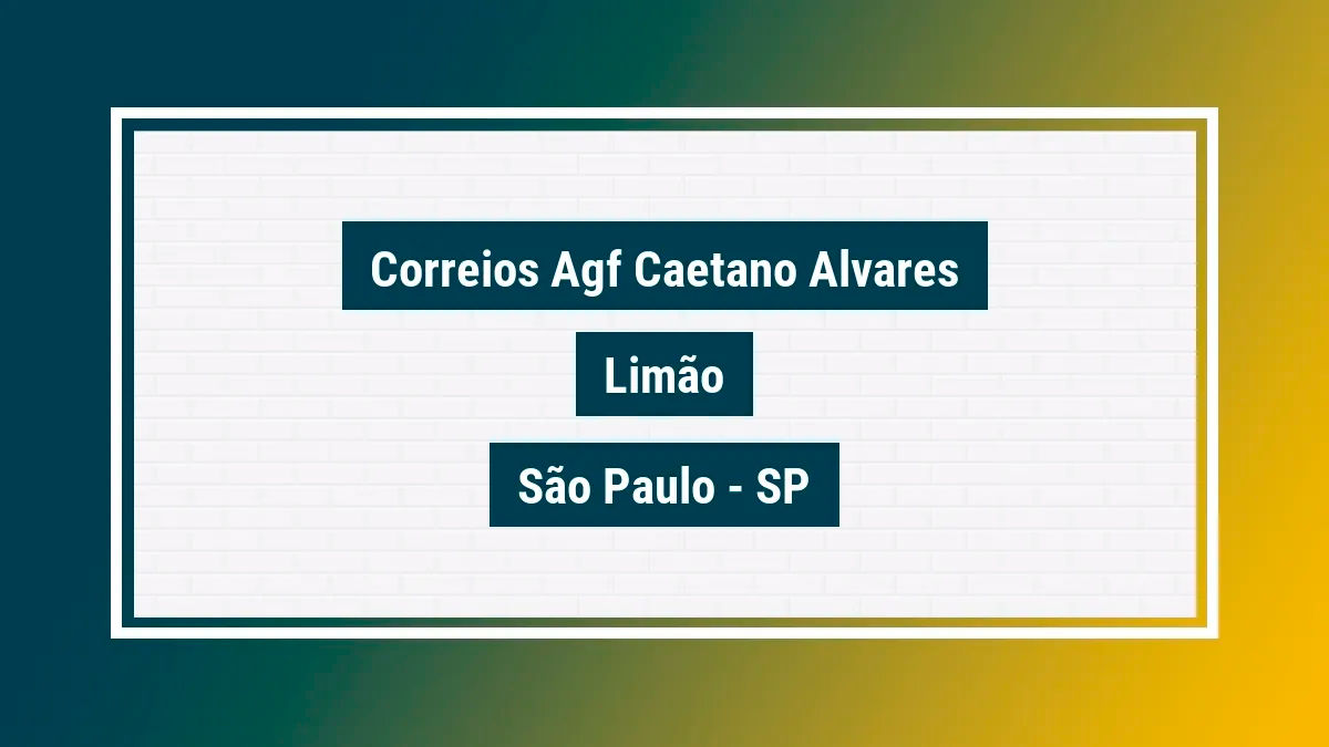 Imagem ilustrativa unidade de agência dos correios agf caetano alvares limão são paulo sp