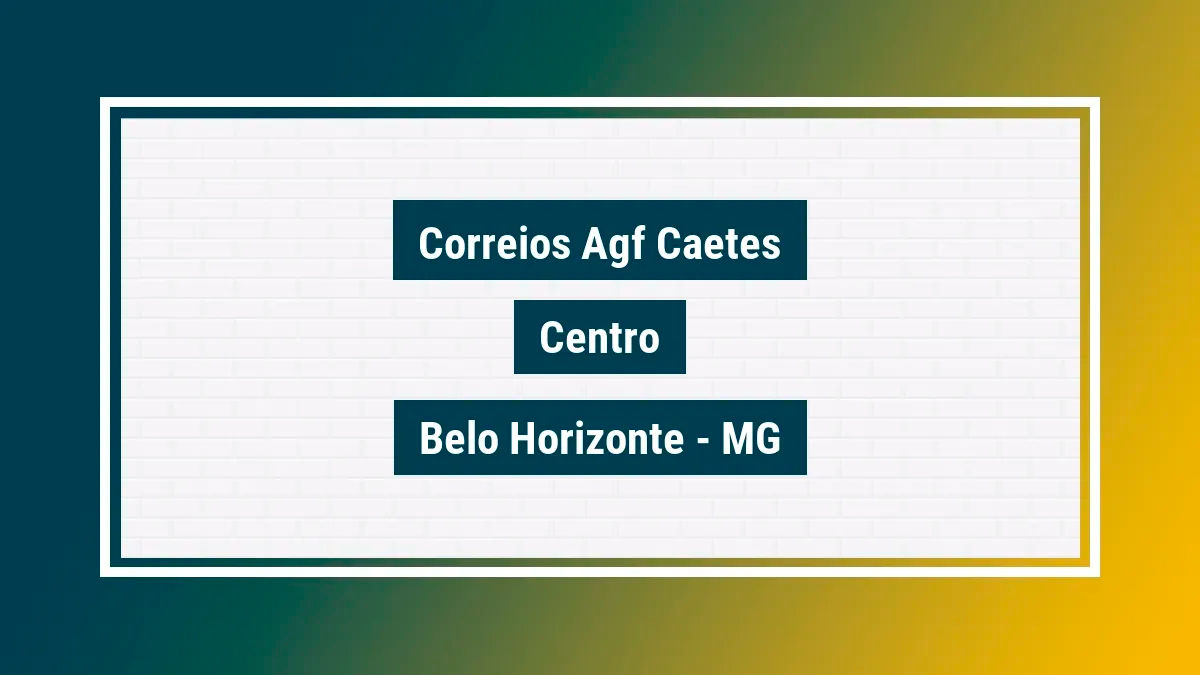 Imagem ilustrativa unidade de agência dos correios agf caetes centro belo horizonte mg