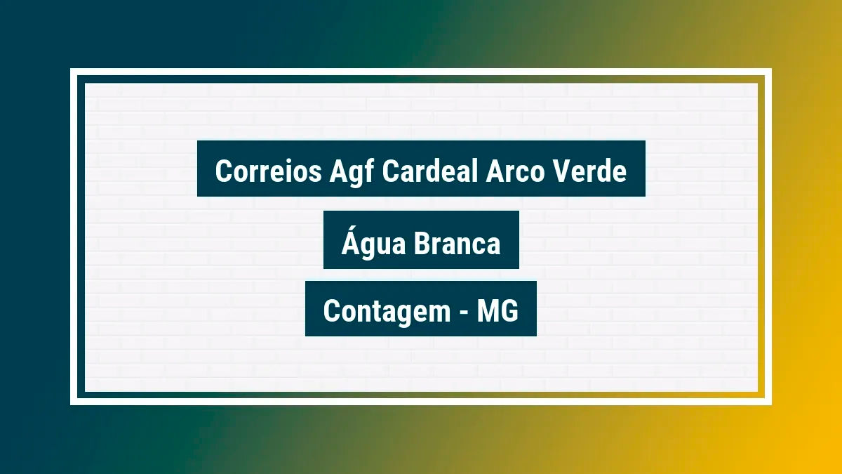 Imagem ilustrativa unidade de agência dos correios agf cardeal arco verde água branca contagem mg