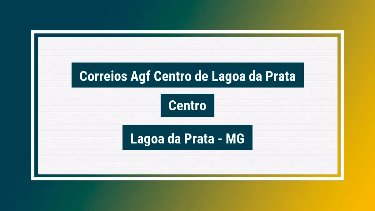 Imagem ilustrativa unidade de agência dos correios agf centro de lagoa da prata centro lagoa da prata mg