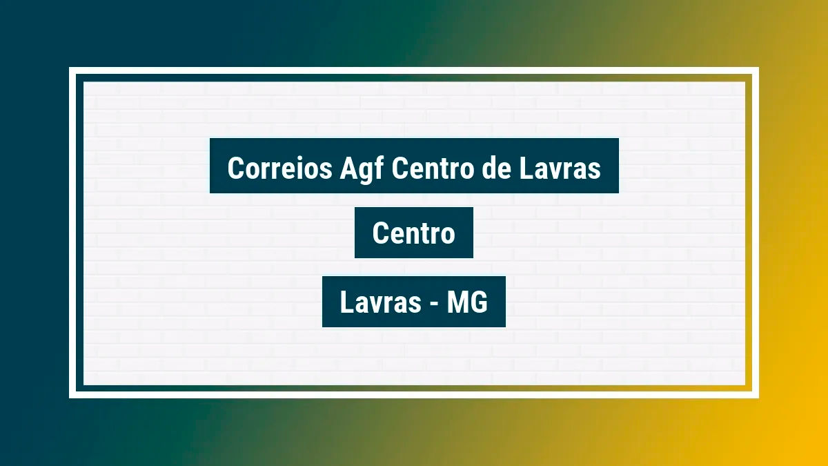 Imagem ilustrativa unidade de agência dos correios agf centro de lavras centro lavras mg