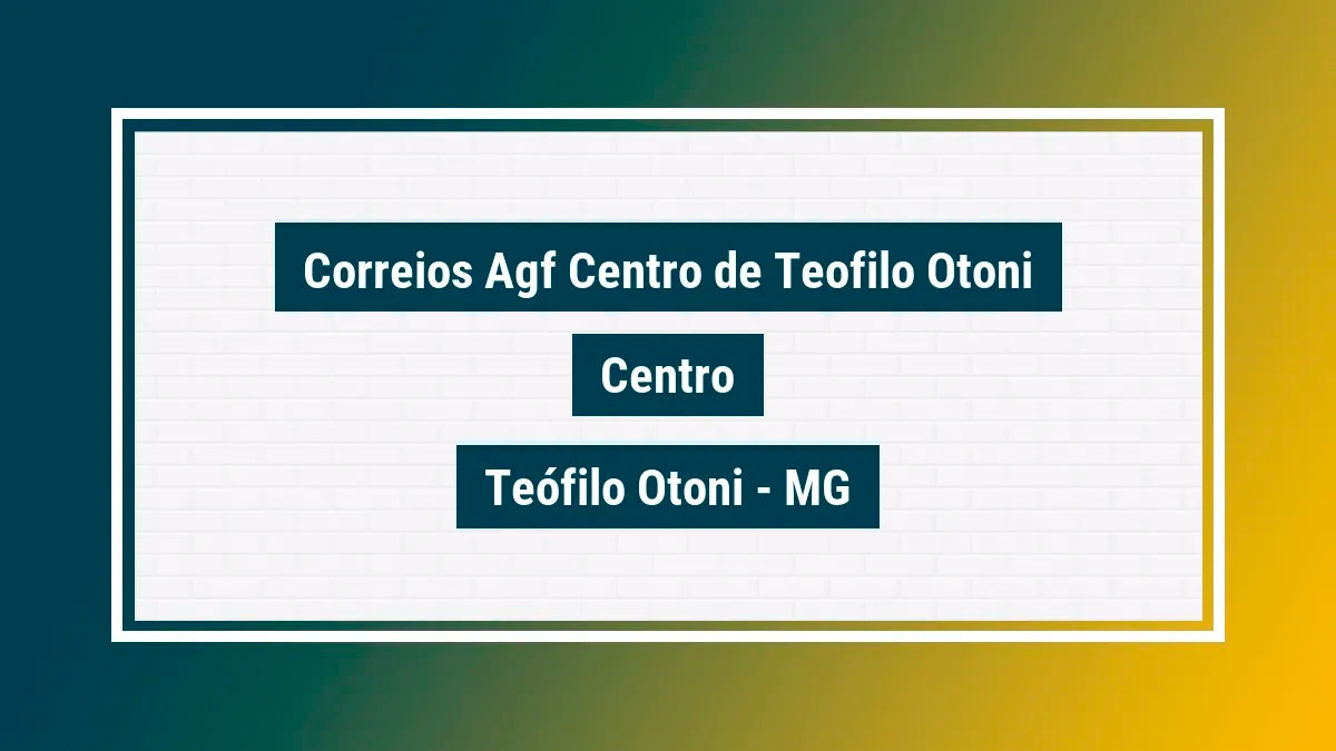 Imagem ilustrativa unidade de agência dos correios agf centro de teofilo otoni centro teófilo otoni mg