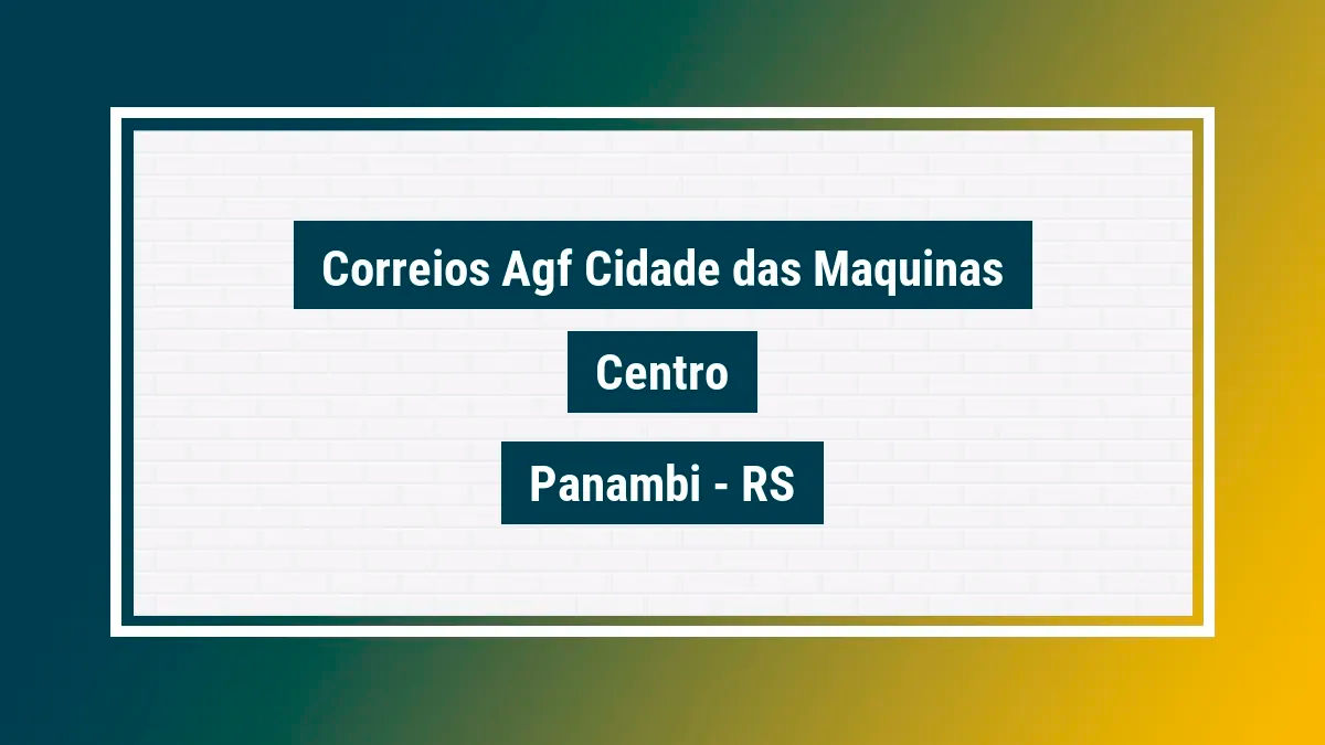 Imagem ilustrativa unidade de agência dos correios agf cidade das maquinas centro panambi rs