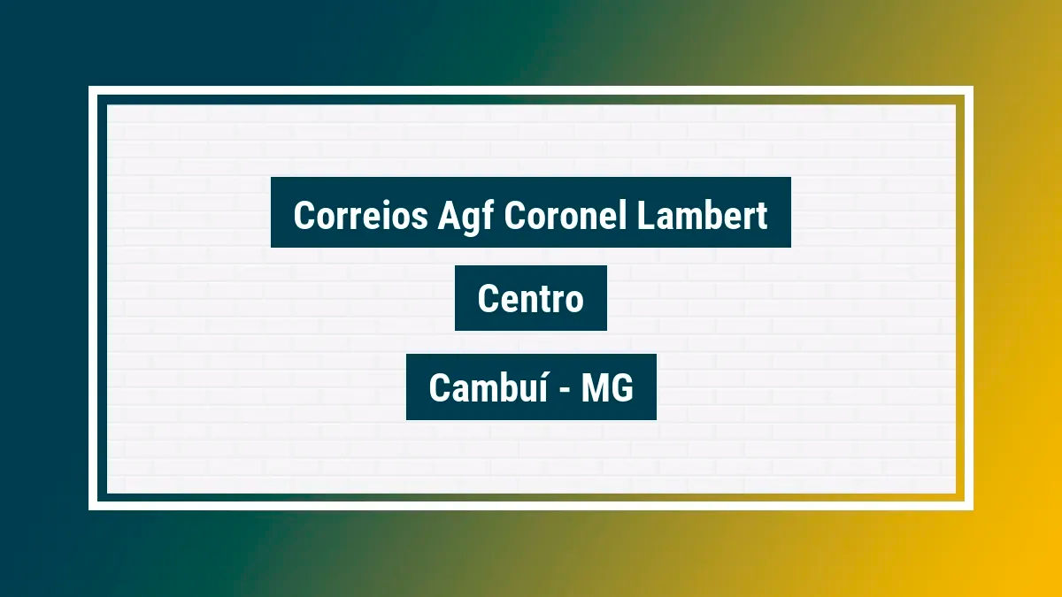 Imagem ilustrativa unidade de agência dos correios agf coronel lambert centro cambuí mg