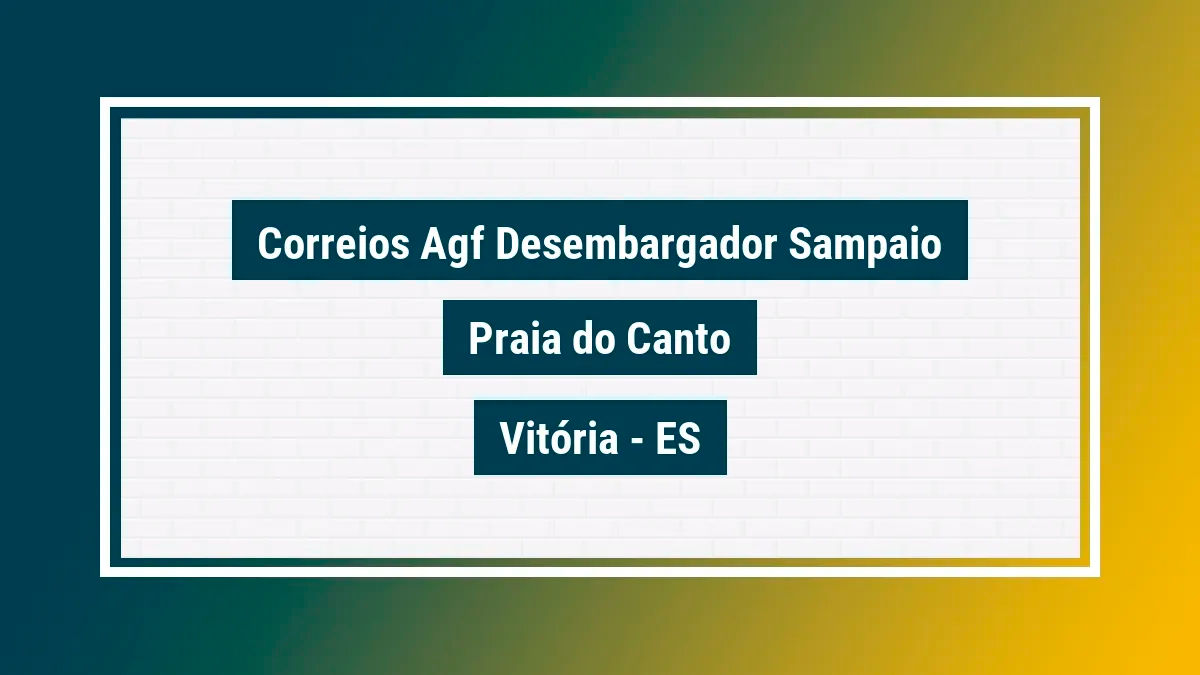 Imagem ilustrativa unidade de agência dos correios agf desembargador sampaio praia do canto vitória es