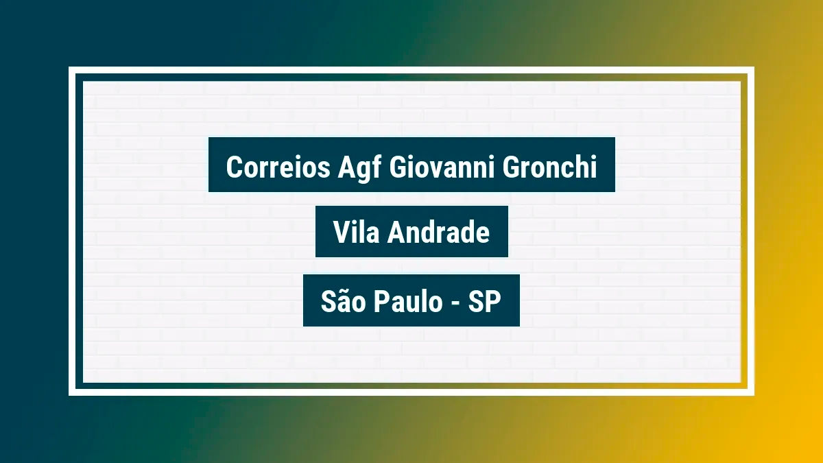 Imagem ilustrativa unidade de agência dos correios agf giovanni gronchi vila andrade são paulo sp