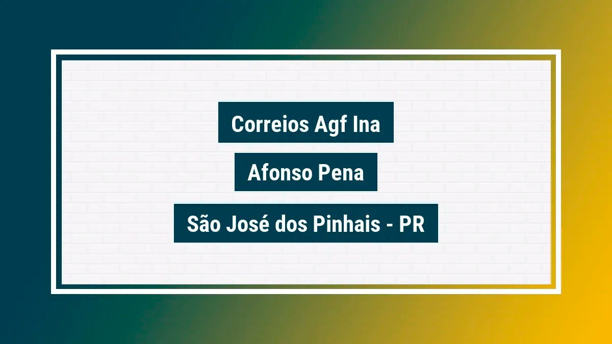Imagem ilustrativa unidade de agência dos correios agf ina afonso pena são josé dos pinhais pr