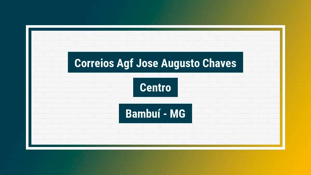 Imagem ilustrativa unidade de agência dos correios agf jose augusto chaves centro bambuí mg