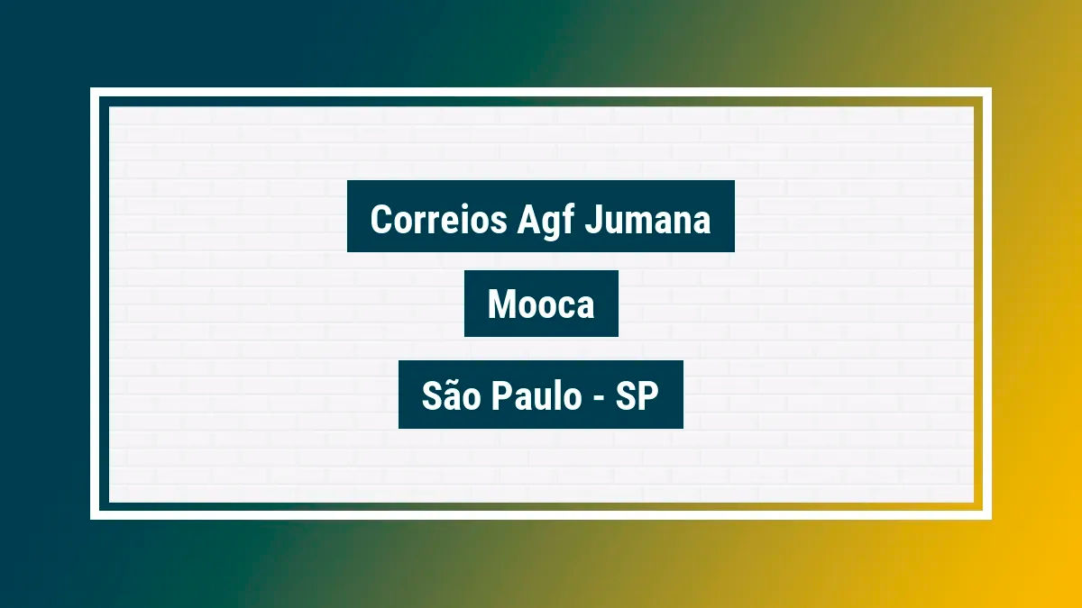 Imagem ilustrativa unidade de agência dos correios agf jumana mooca são paulo sp
