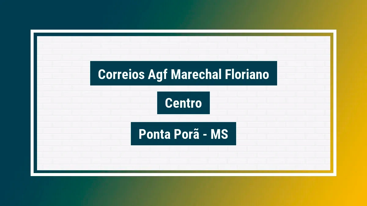 Imagem ilustrativa unidade de agência dos correios agf marechal floriano centro ponta porã ms