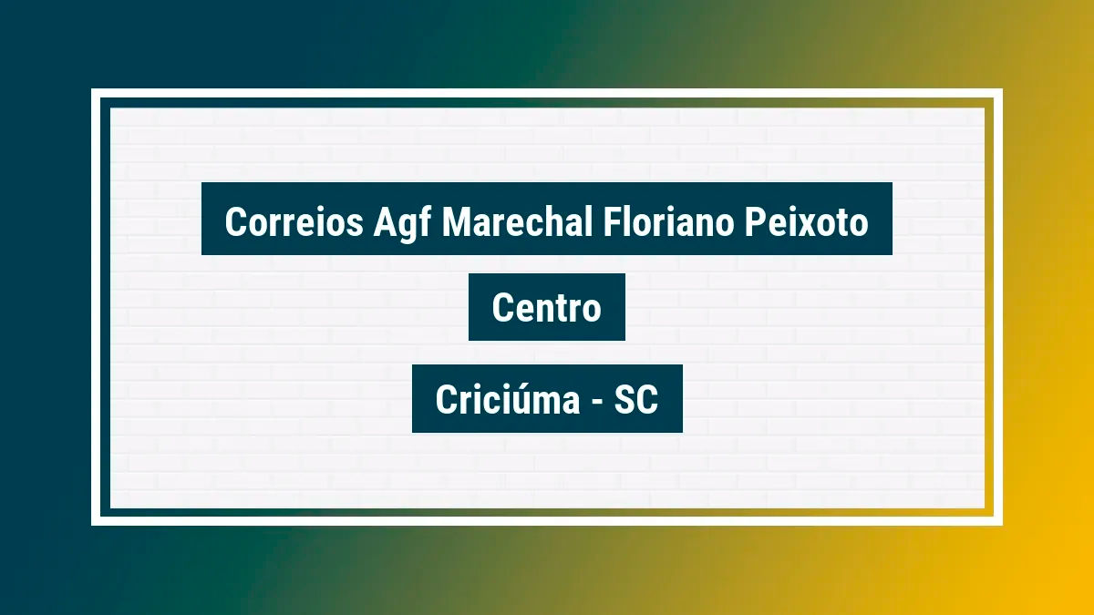 Imagem ilustrativa unidade de agência dos correios agf marechal floriano peixoto centro criciúma sc