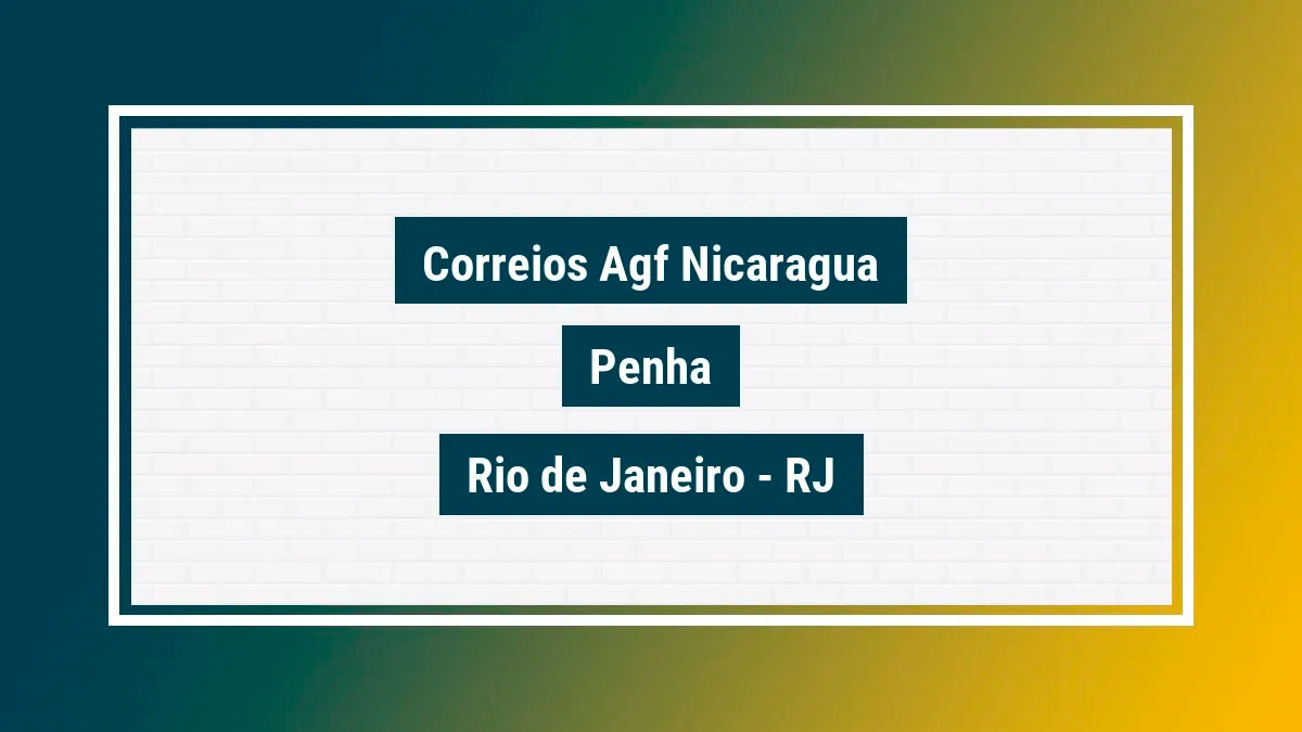 Imagem ilustrativa unidade de agência dos correios agf nicaragua penha rio de janeiro rj