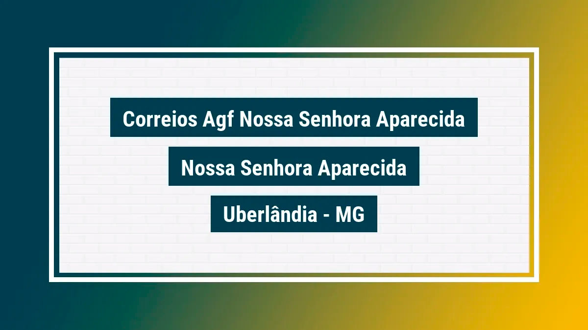 Imagem ilustrativa unidade de agência dos correios agf nossa senhora aparecida nossa senhora aparecida uberlândia mg