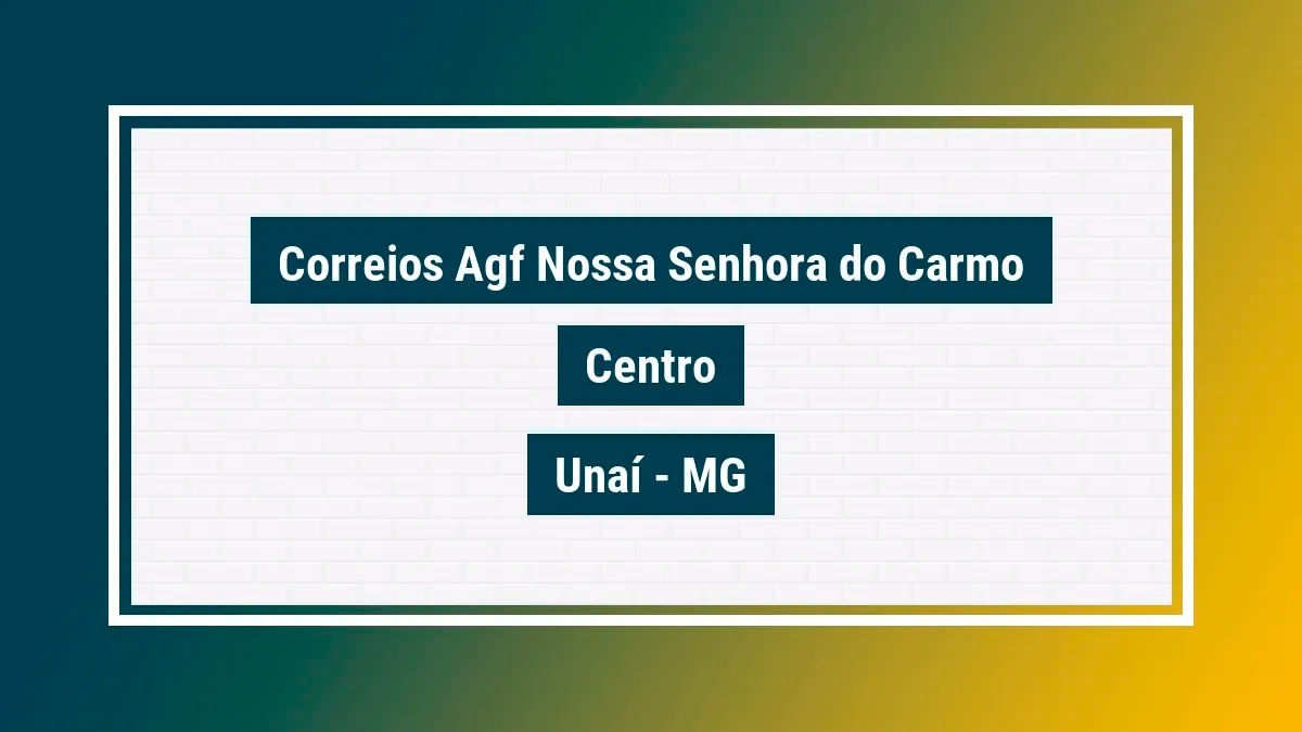 Imagem ilustrativa unidade de agência dos correios agf nossa senhora do carmo centro unaí mg