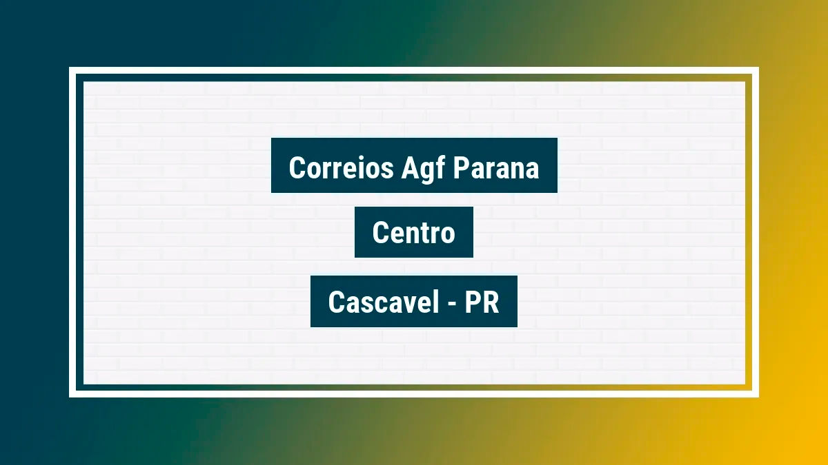 Imagem ilustrativa unidade de agência dos correios agf parana centro cascavel pr