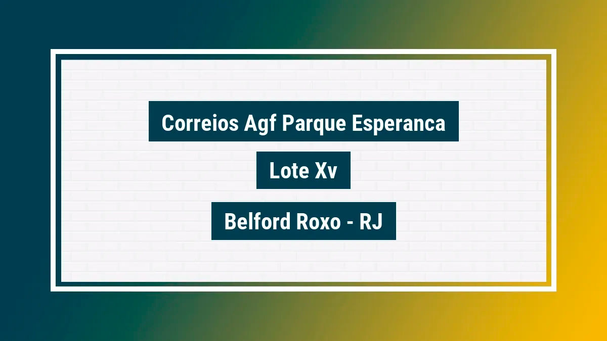 Imagem ilustrativa unidade de agência dos correios agf parque esperanca lote xv belford roxo rj