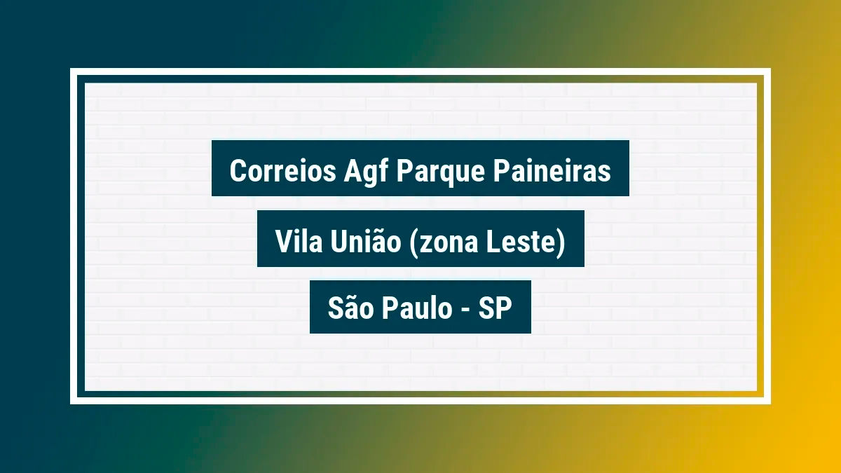 Imagem ilustrativa unidade de agência dos correios agf parque paineiras vila união (zona leste) são paulo sp