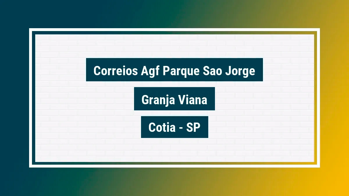 Imagem ilustrativa unidade de agência dos correios agf parque sao jorge granja viana cotia sp