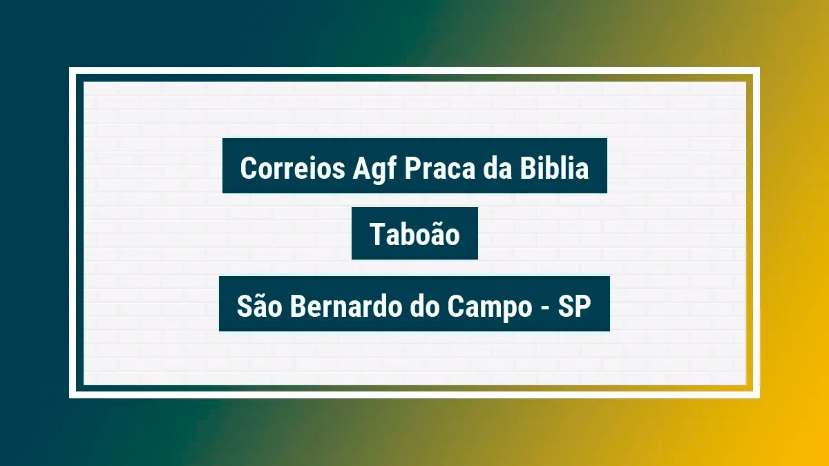 Imagem ilustrativa unidade de agência dos correios agf praca da biblia taboão são bernardo do campo sp